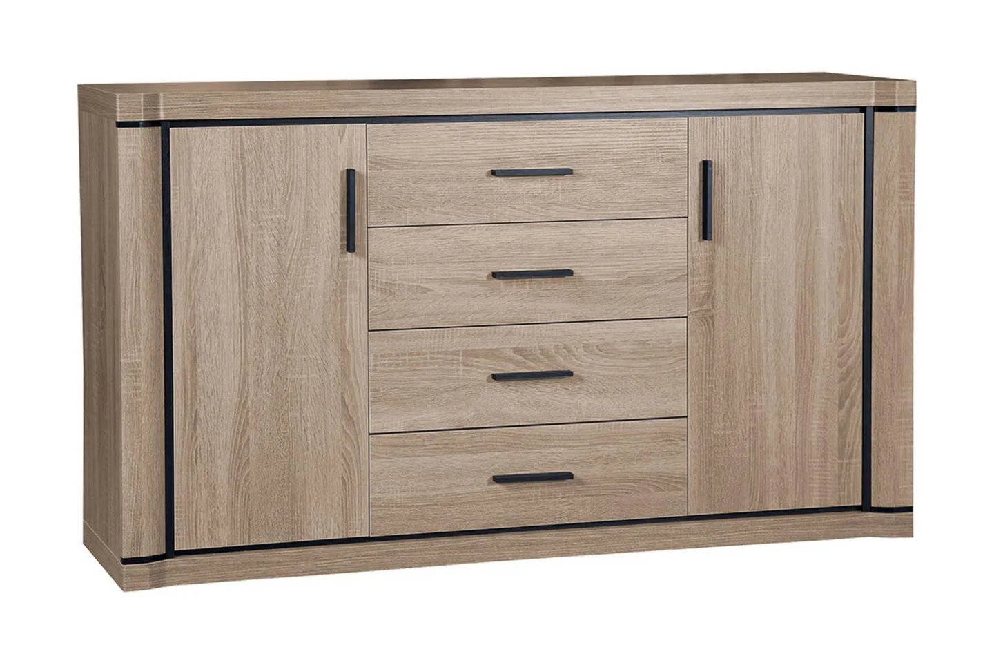 Dallas Skänk 157x43,5x91 cm LED-belysning - Beige