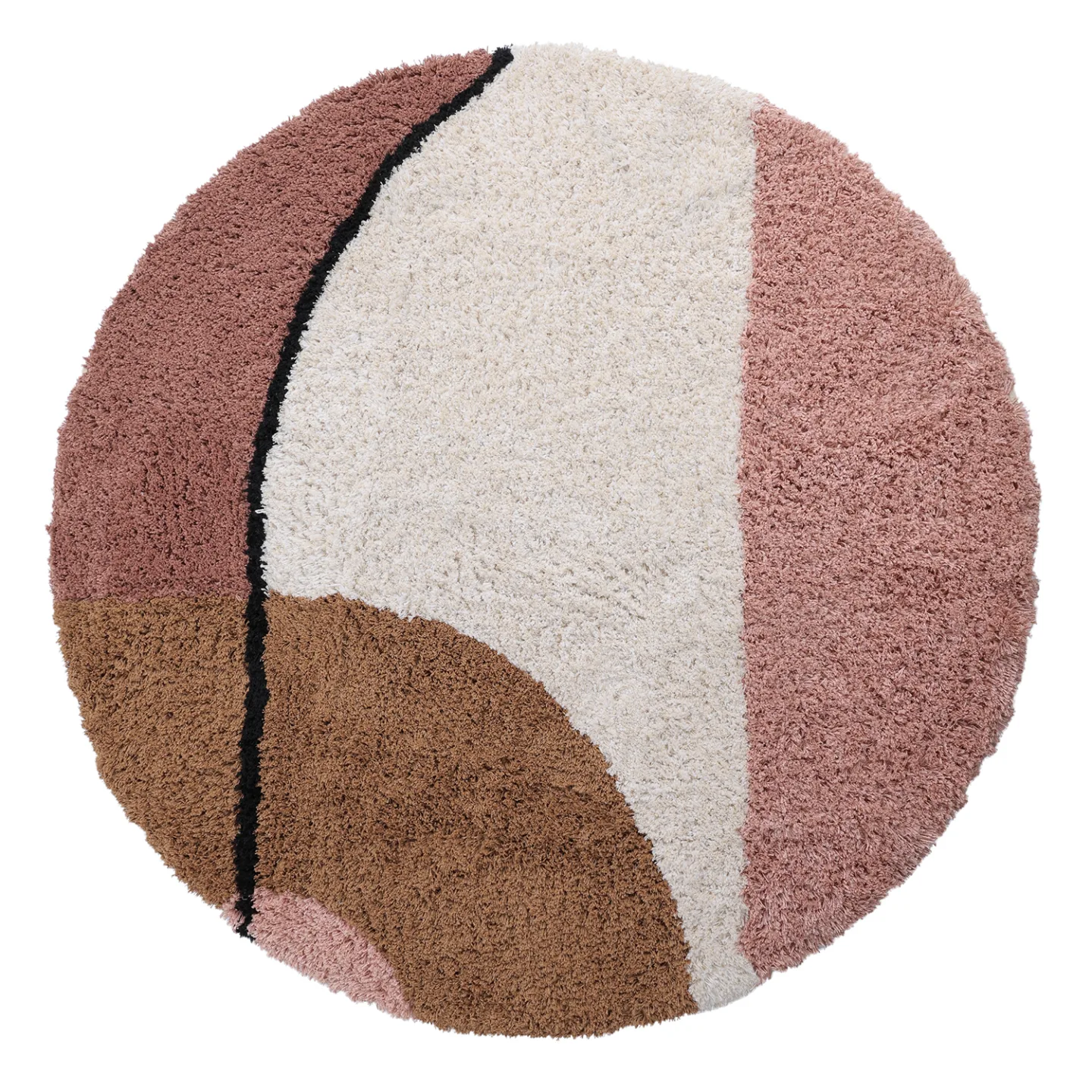 Rundt teppe - Perast Natural Cotton Shaggy (multi) (Størrelse: Ø 200 cm)