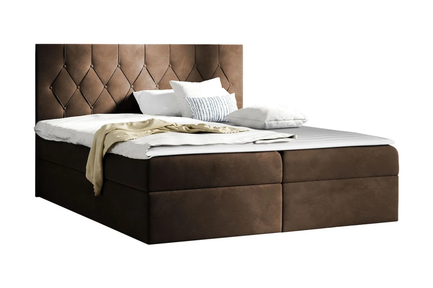 Jitendera Sängpaket Kontinentalsäng 140x200 cm med Förvaring - Brun