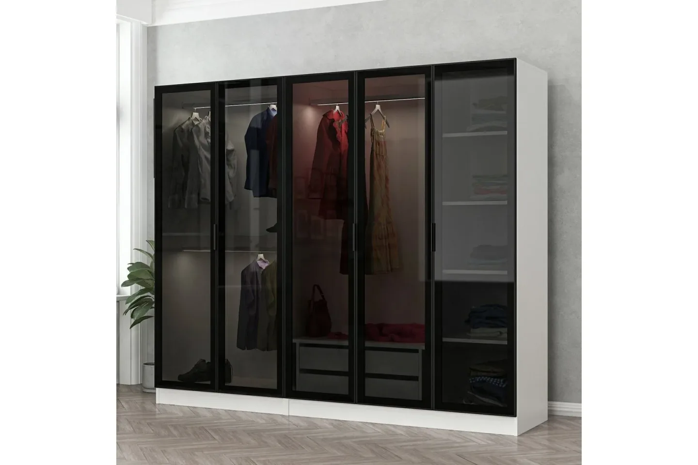 Fruitland Garderob 225 cm - Vit