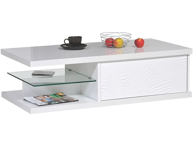 CIANN Couchtish KARMA 60x120x37cm weiss
