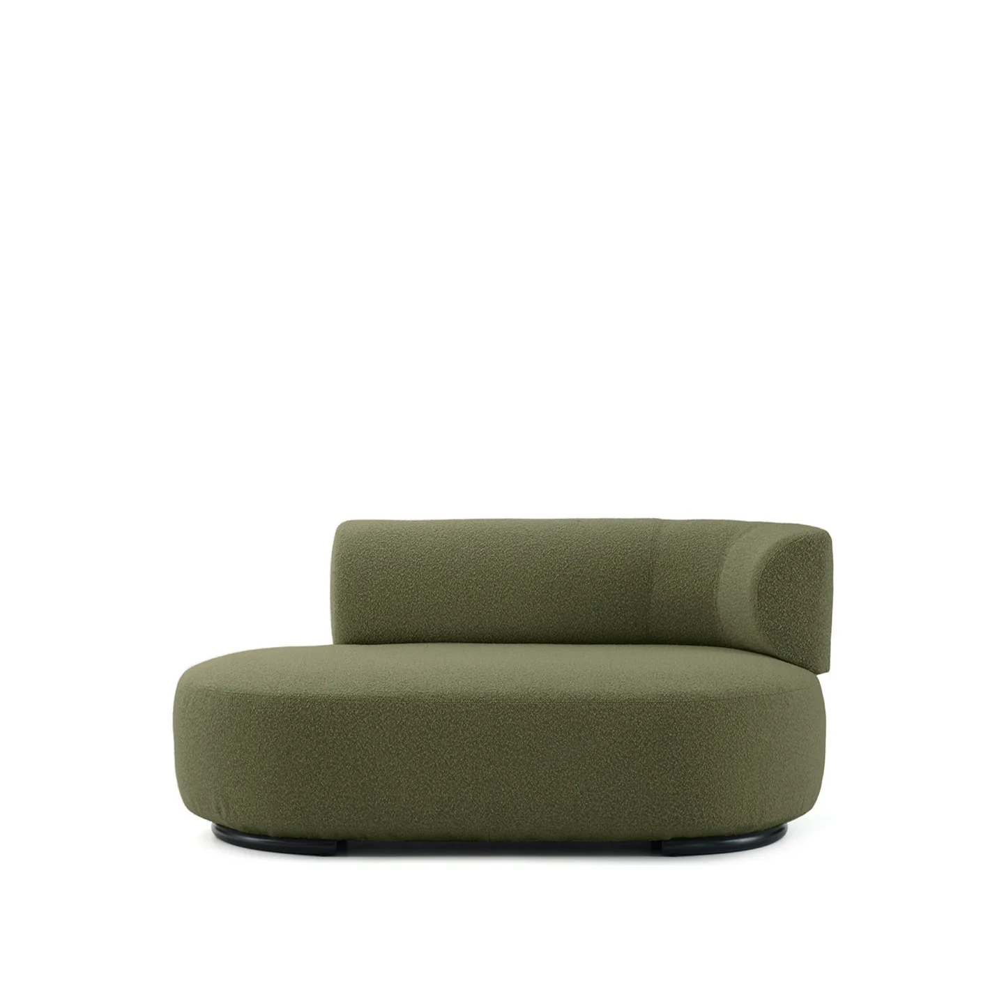 Kartell - K-Waiting Ottoman Right Backrest Bouclé Green - Soffor - Rodolfo Dordoni - Grön - Metall/Textilmaterial/Plast