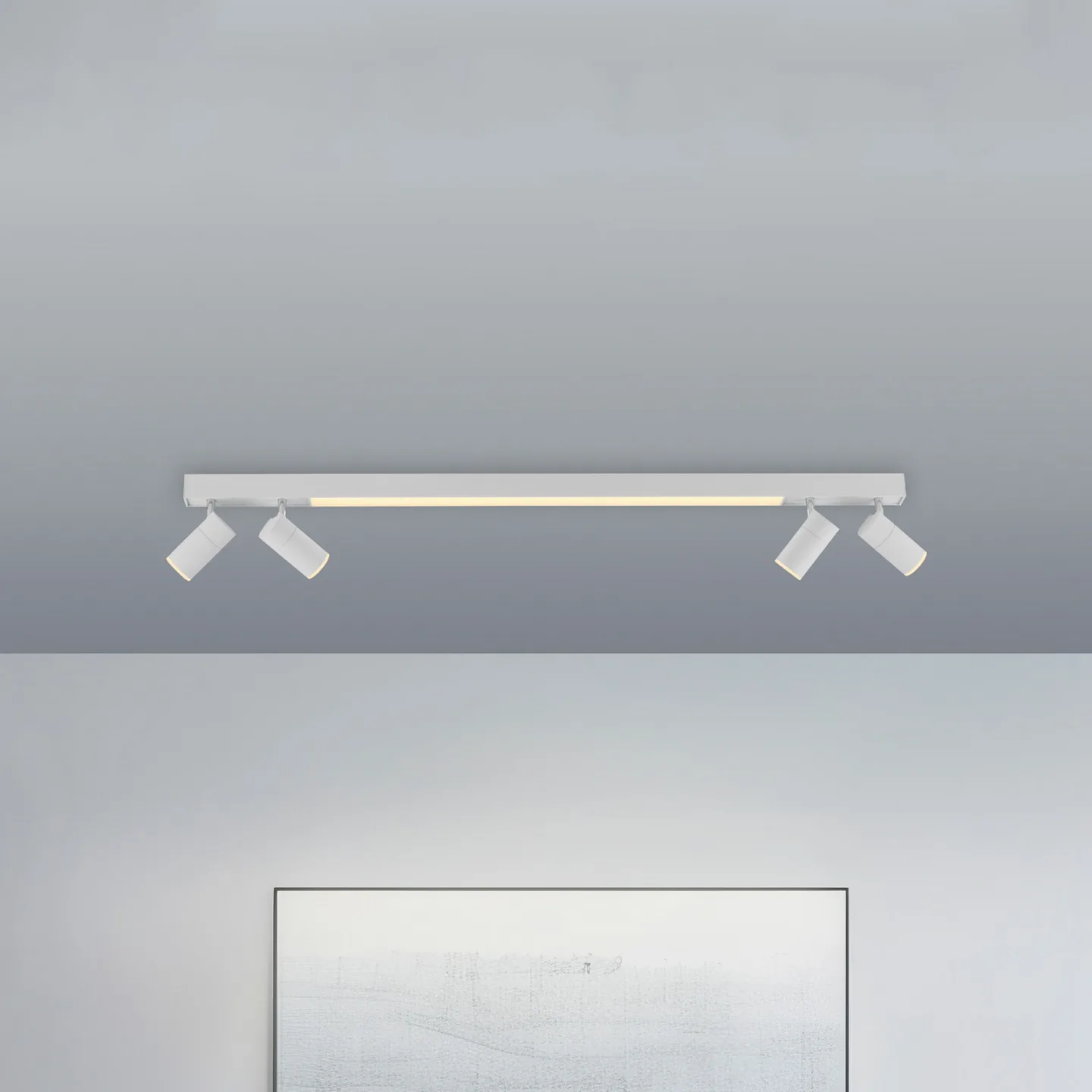 Lines LED-Deckenlampe, 120 cm, weiß, CCT, Fernbedienung - PURE Pure Lines - Wohnzimmer - Modern - Metall - Eckig