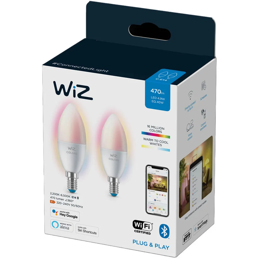 Leuchtmittel WiZ Kunststoff E14 4.9 W - Farbe: weiss - Material: Plastik - LED - Lichtfarbe: Neutralweiss - LED Leuchtmittel