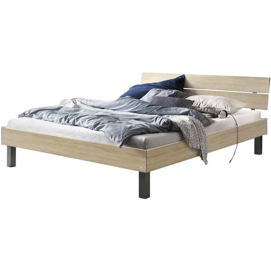 Hasena Bett Junka Eiche sägerau MDF 100 x 200 cm