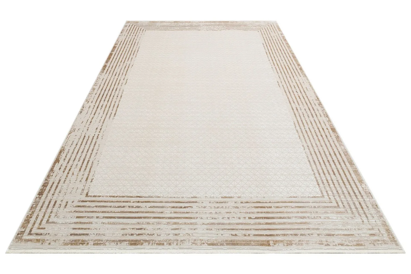 Gångmatta Jaysmin 100x200 cm Rektangulär - Creme/Guld
