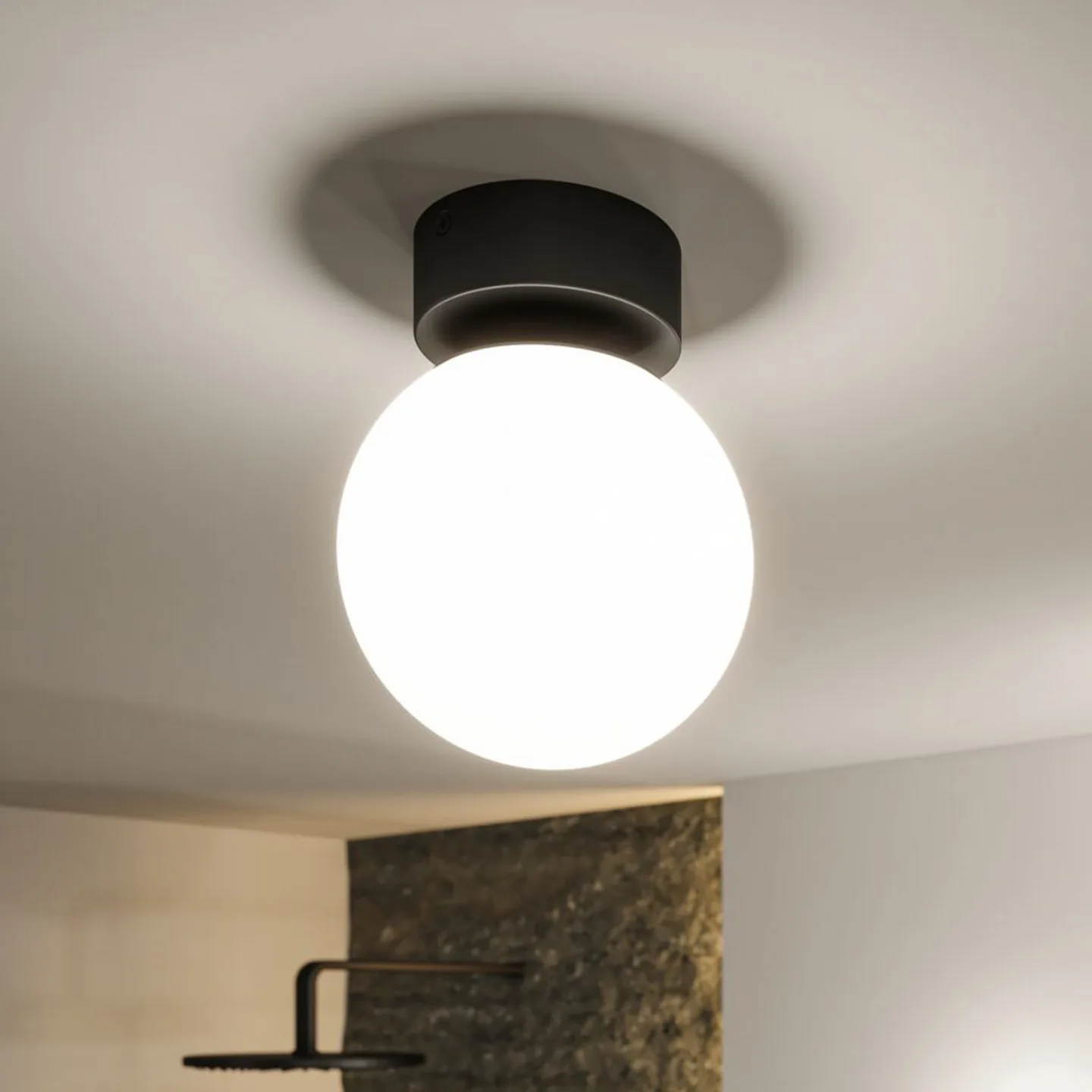Gove LED-Deckenlampe, IP44, schwarz - Paulmann - Wohnzimmer - Modern - Glas - Kugel