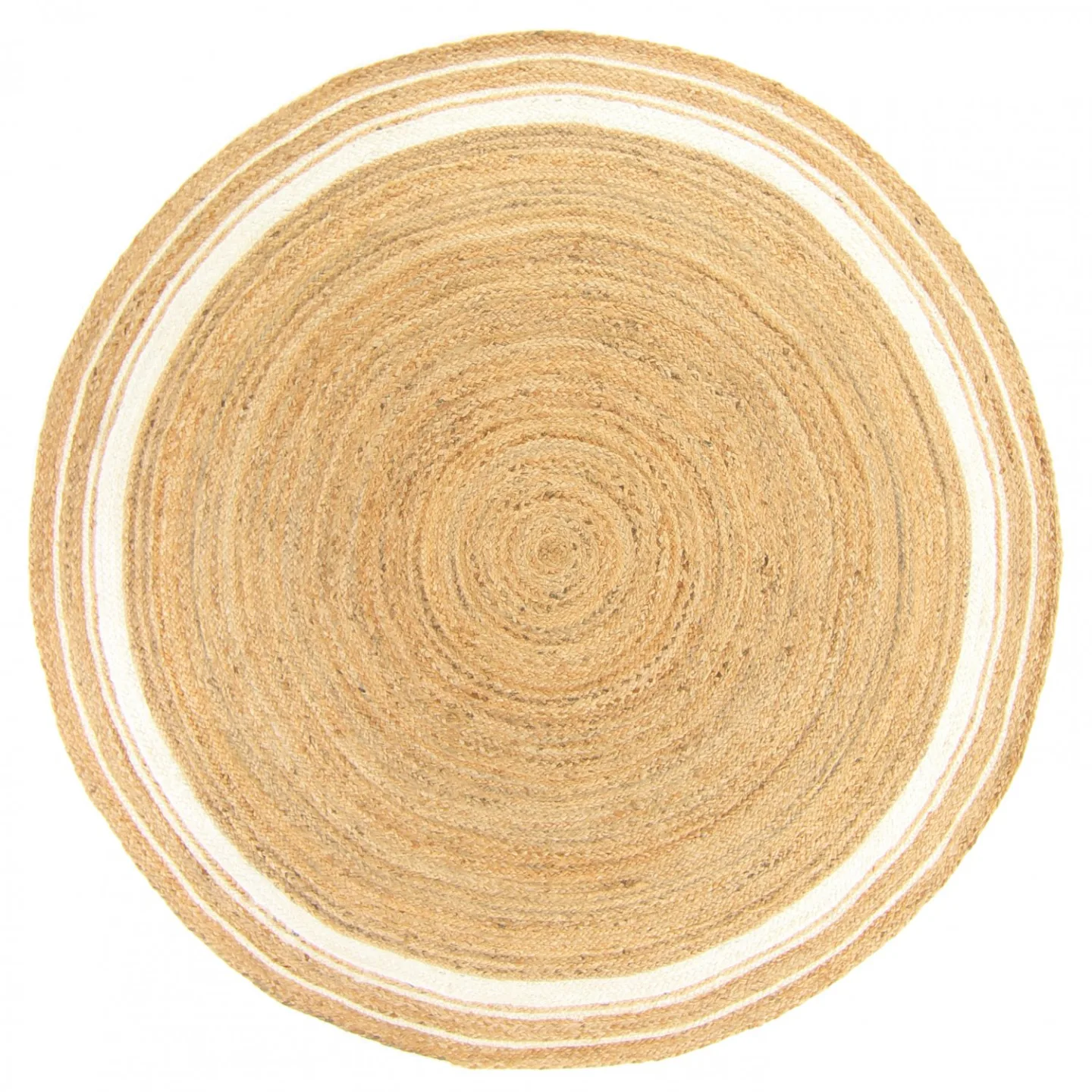 Runde tepper - Bundi (jute/hvit) (Størrelse: Ø 160 cm)