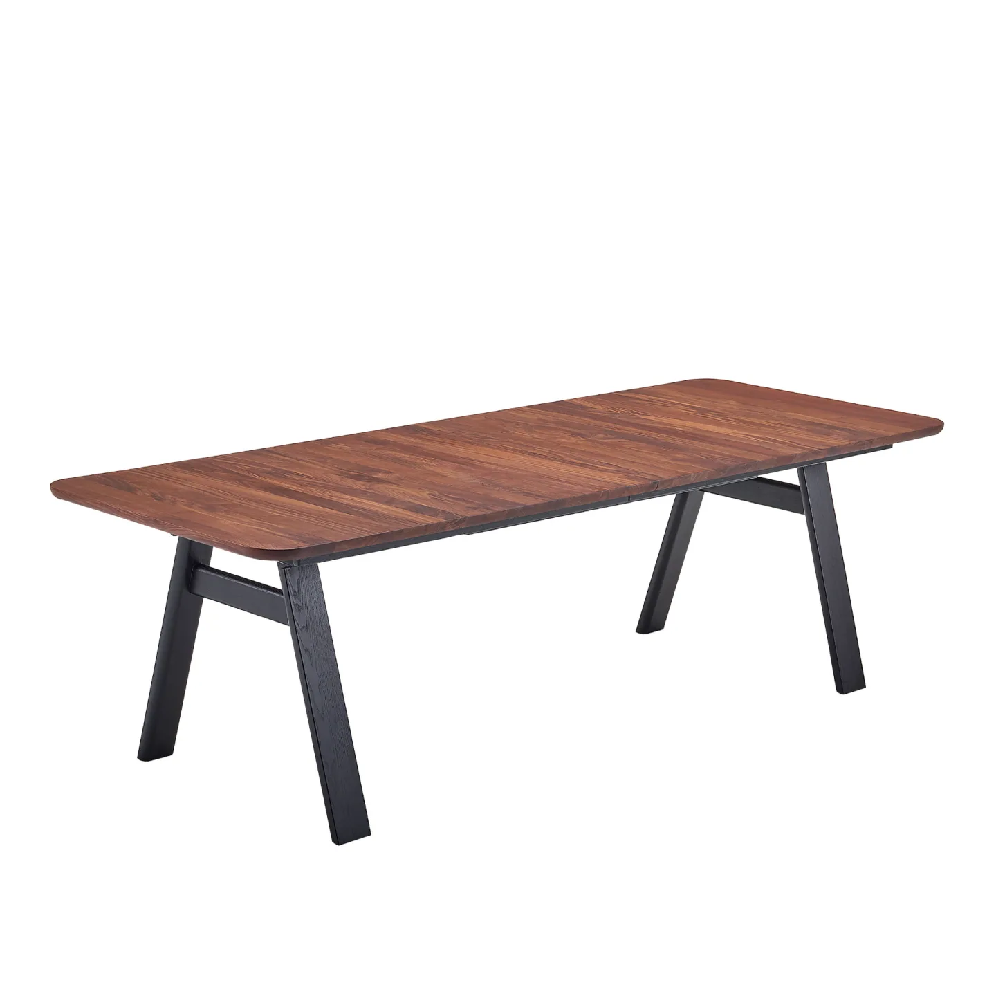 Naver Collection - GM 3420 Chess Massiv Bord, 240 x 90 cm, Skiva i Oljad valnöt, Butterfly trä iläggsskiva , Underrede i Svart pulverlackerat stål - Matbord - Nissen & Gehl - Träfärgad - Metall/Trä
