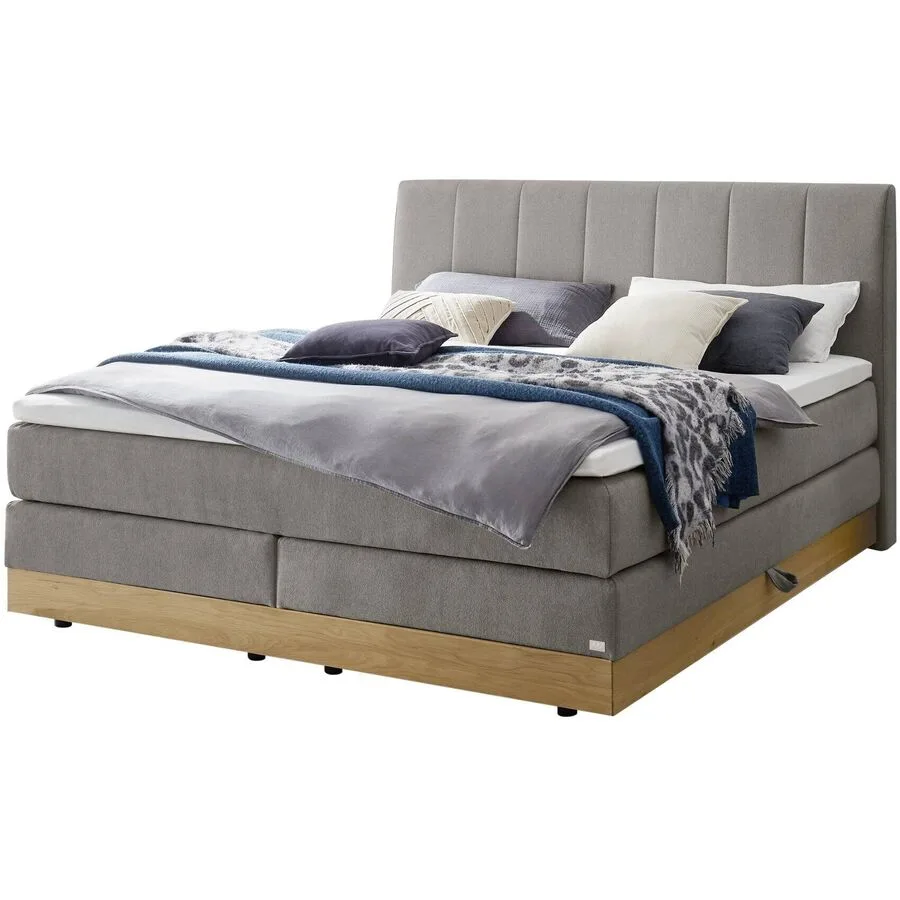 Hasena Boxspringbett Pedrosa grey Stoff 160 x 200 cm