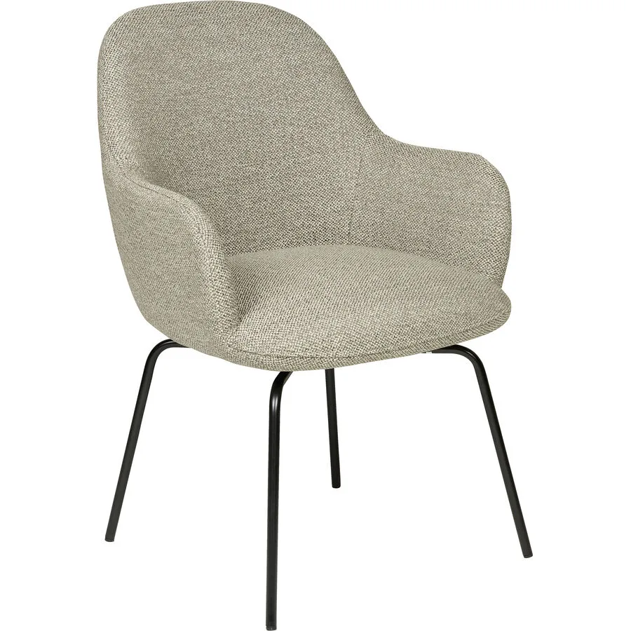 Stuhl Millio Beige, Schwarz Stoff, Metall
