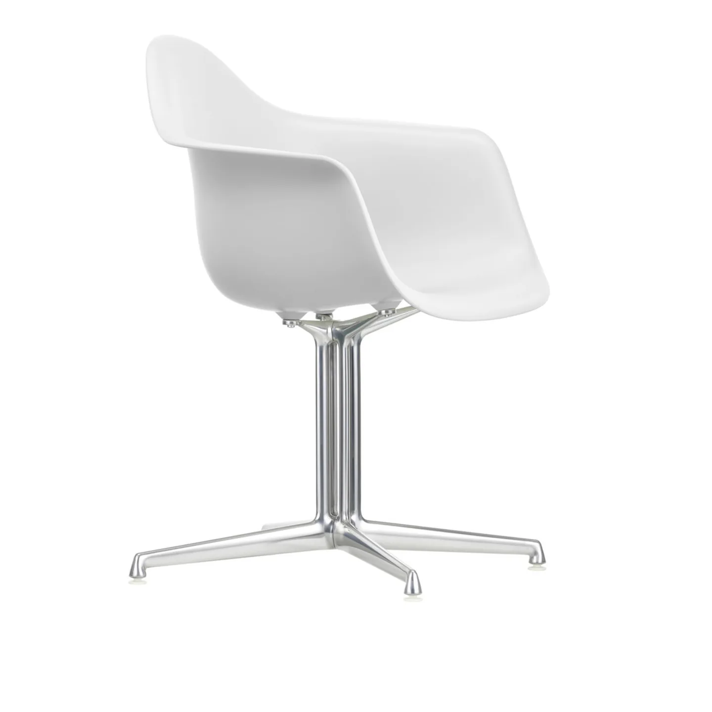 Vitra - Eames RE Plastic Armchair DAL 85 Cotton White, Aluminium Polished - Kontorsstolar - Charles & Ray Eames - Vit - Metall/Plast
