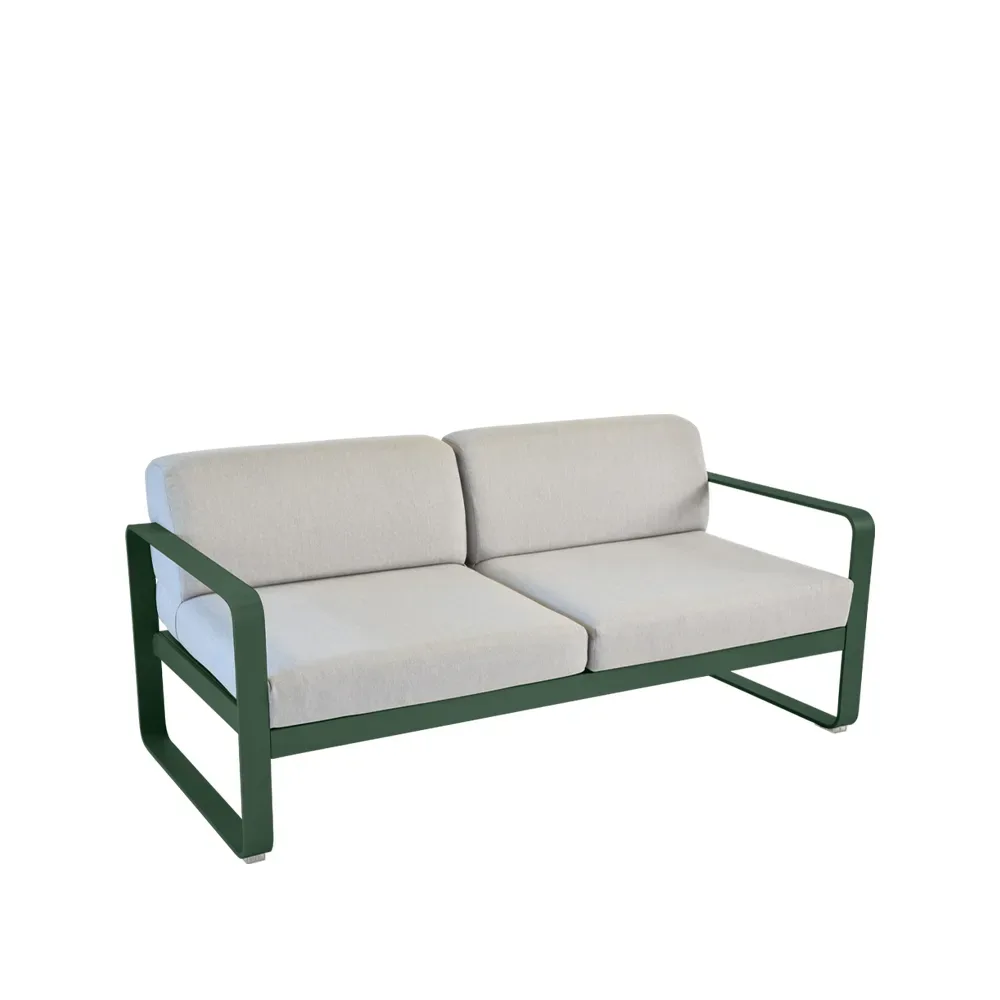 Fermob Bellevie 2-sits soffa Cedar green (grön), flannel grey dyna