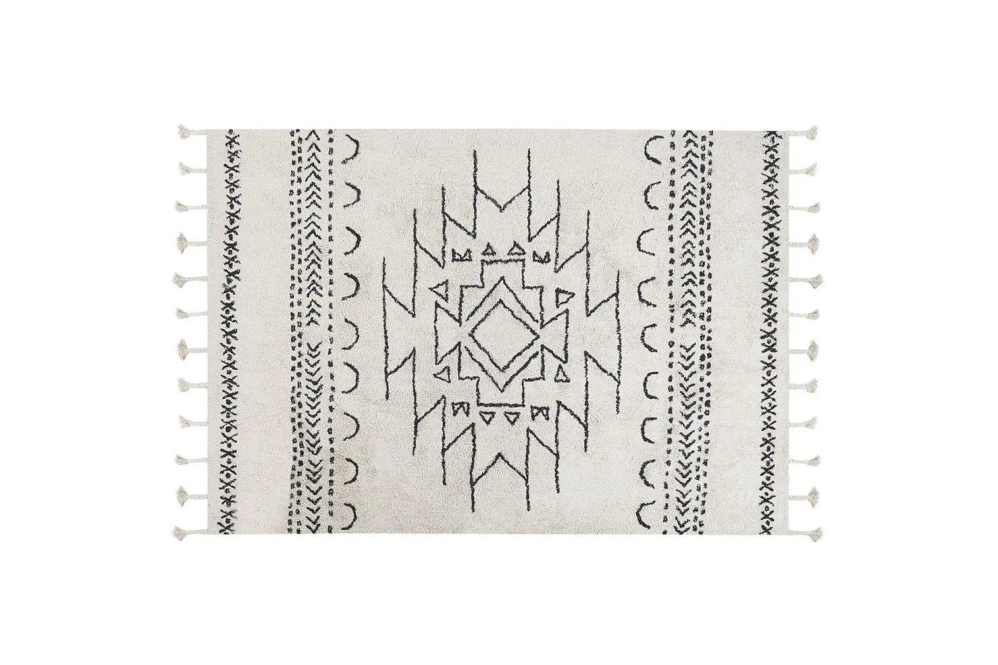 Khouribga Bomullsmatta 160x230 cm - Svart/Vit