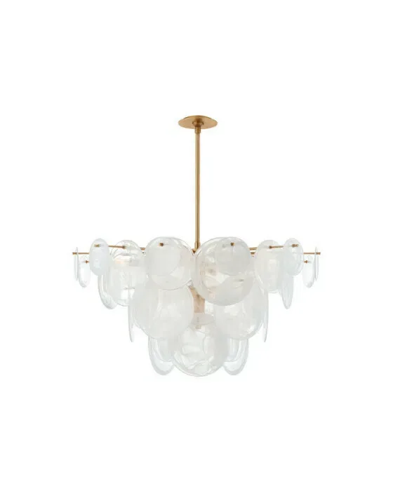 Loire Chandelier Gild/White Glass L