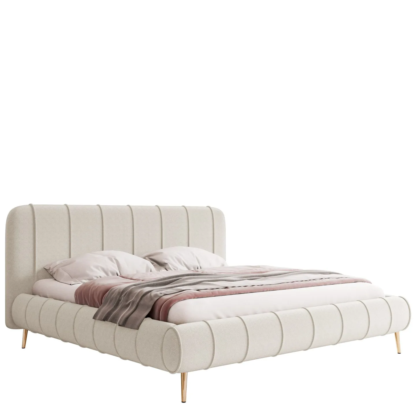 Calrosin Sängram på ben 200x200 cm med Förvaring - Vit