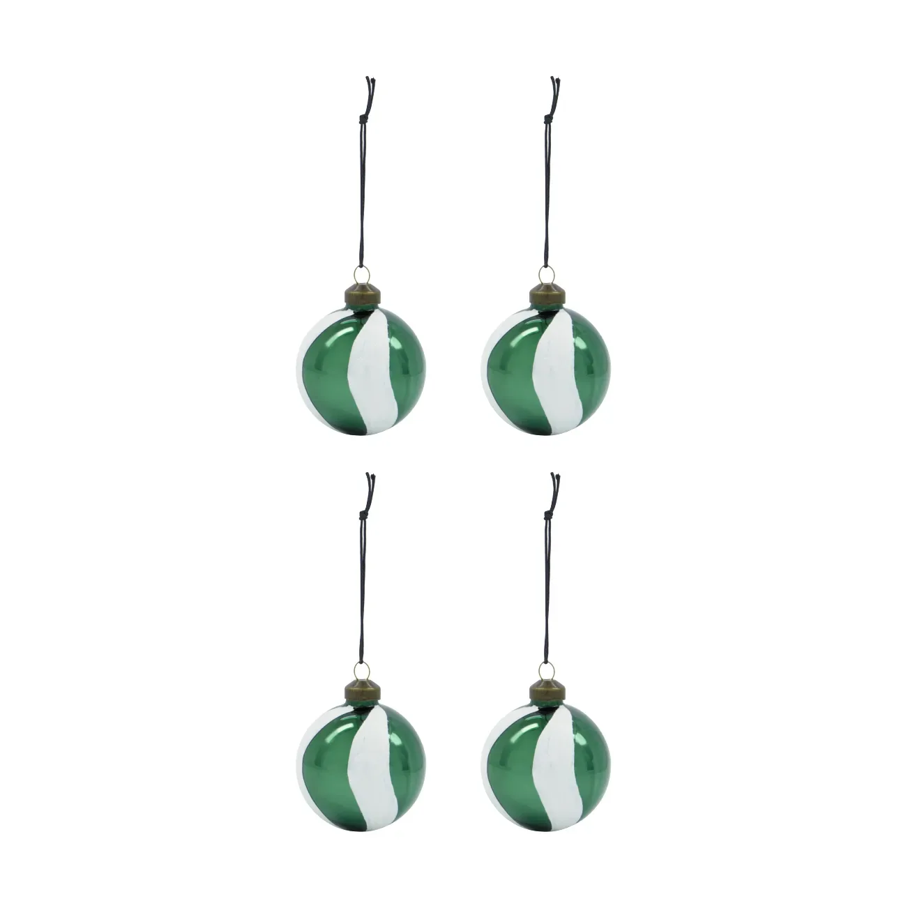 House Doctor Twister julgranskula Ø6 cm 4-pack Grön-vit