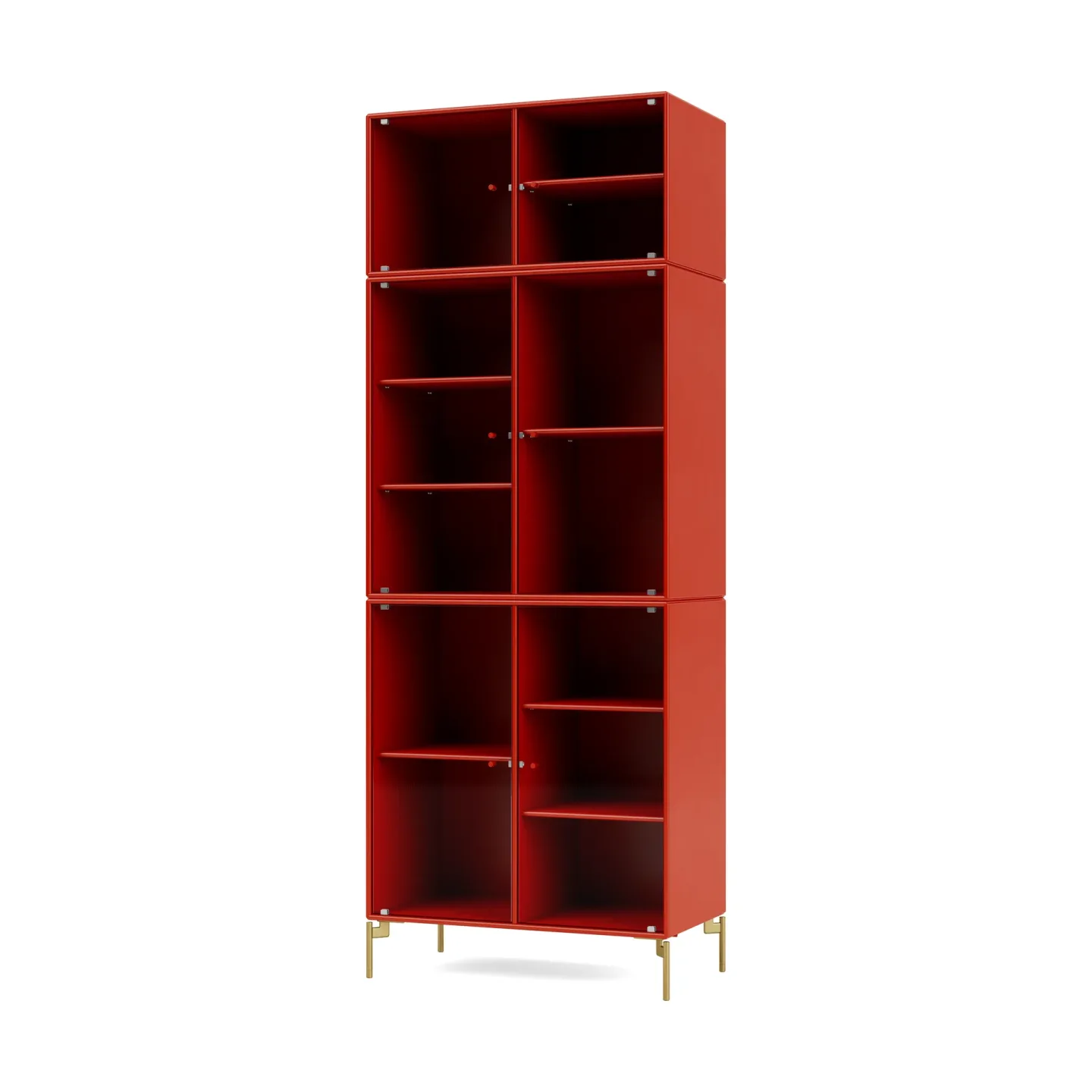 Montana Ripple IV Vitrinenschrank 69,6x187,2x38 cm Rosehip-Beine brass