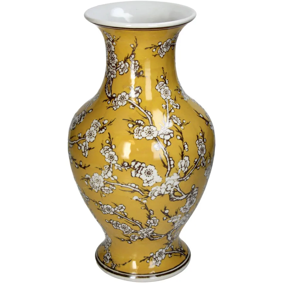Vase Myko Gelb/Weiss Porzellan 35 cm