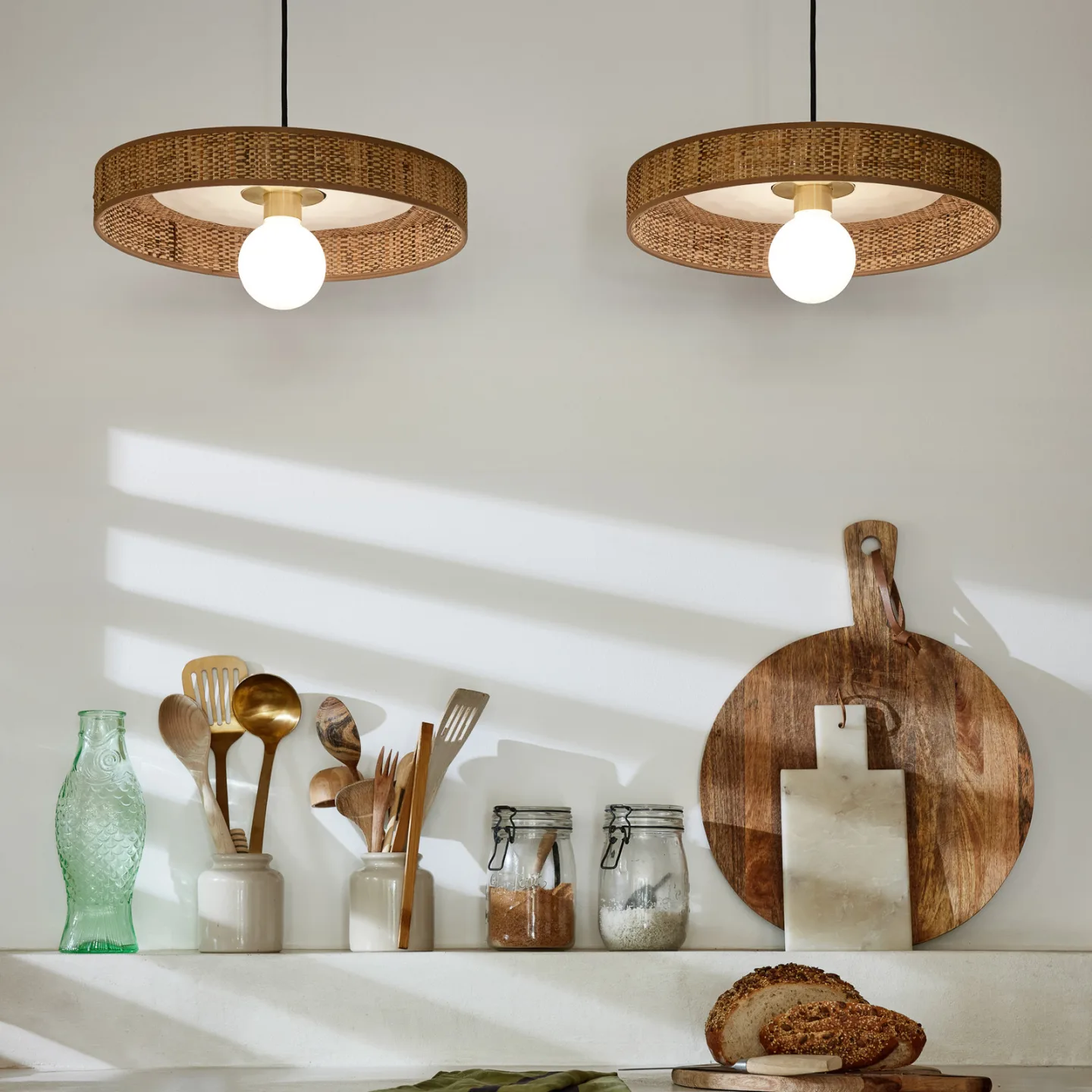Portinatx hänglampa Ø 40 cm vit - MARKET SET - Vardagsrum - Design - Keramik - Med en ljuskälla