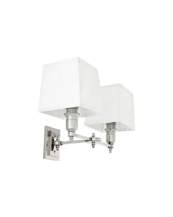 Lexington Wall Lamp, Double, Nickel/White