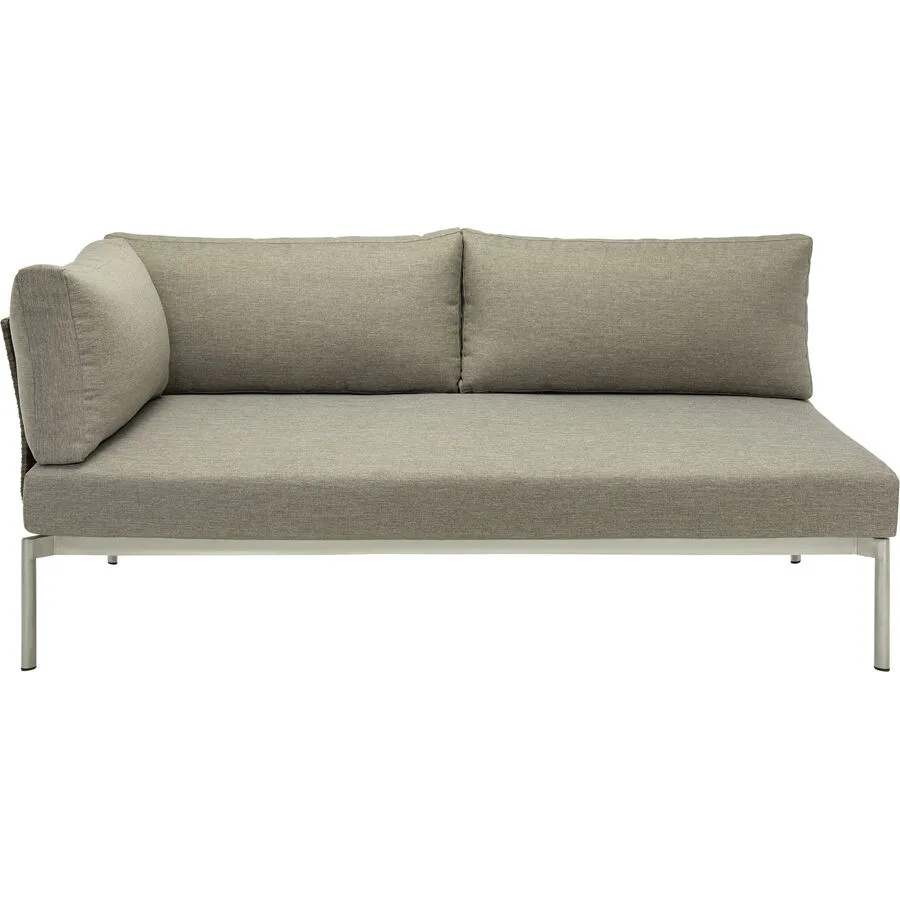 Loungeelement Samporia braun/grau Kunstrattan 2 B 80 T 160 cm
