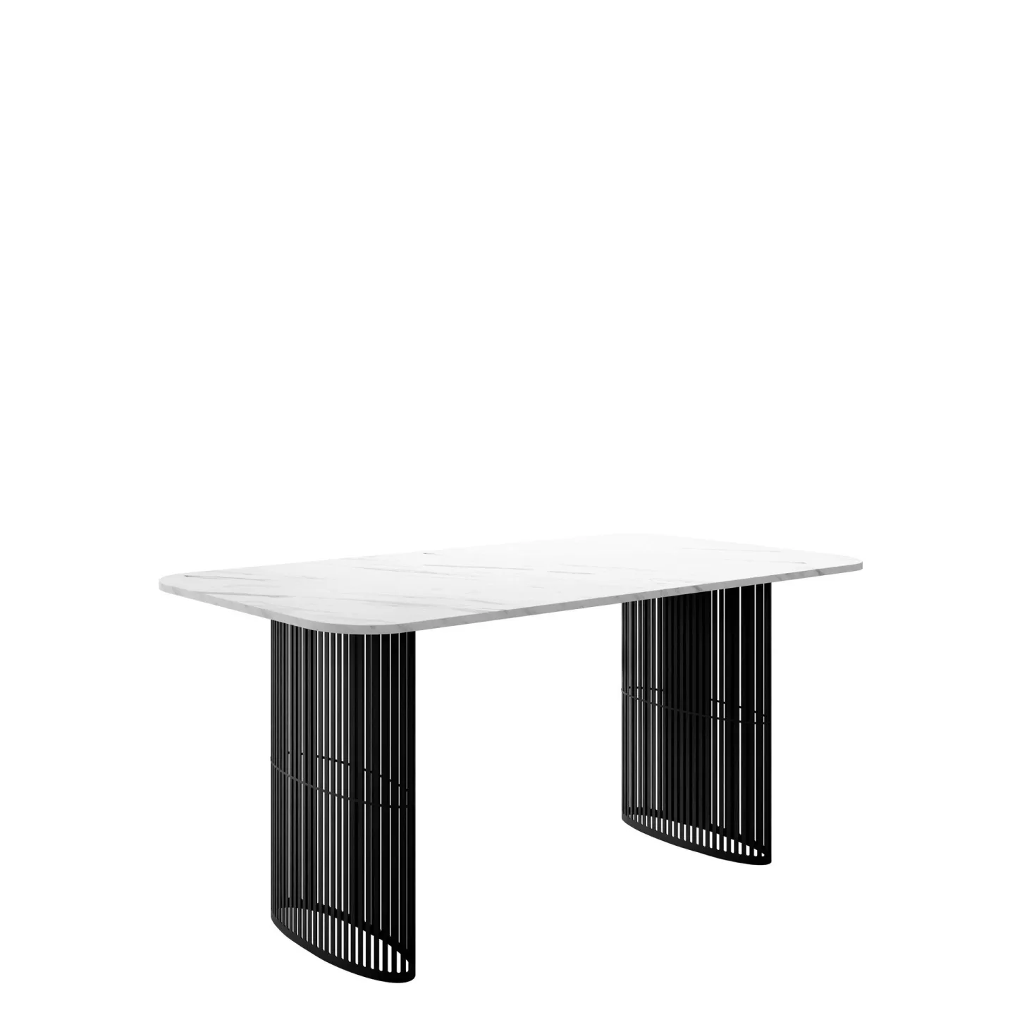 Mirion Matbord förlängningsbart 160-236 cm - svart / vit marmor