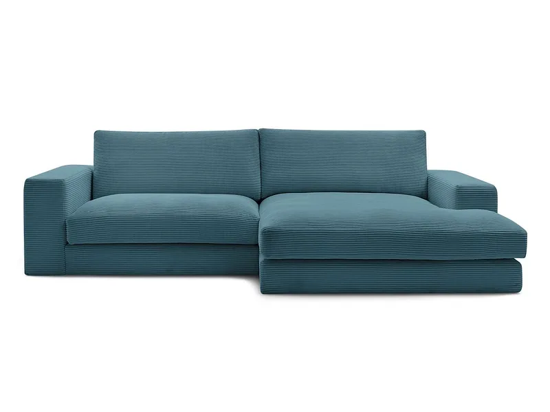 Ecksofa BOBOCHIC LEONARD Cord-Stoff hellblau