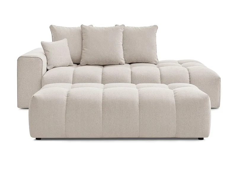 3er Sofa mit Hocker BOBOCHIC MONT-BLANC Stoff chiniert beige