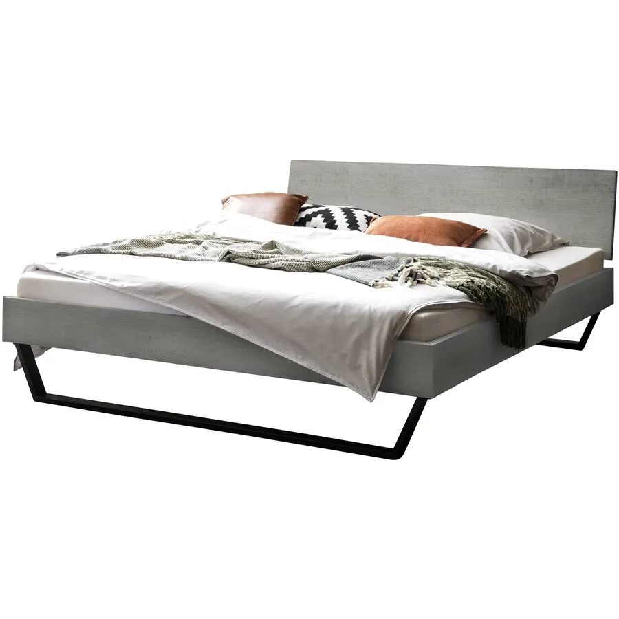 Hasena Bett Ingo Betongrau MDF 140 x 200 cm