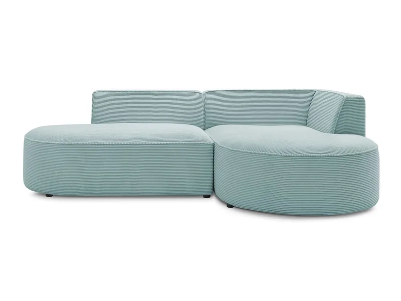 Ecksofa BOBOCHIC ROUSSEAU Cord-Stoff hellblau