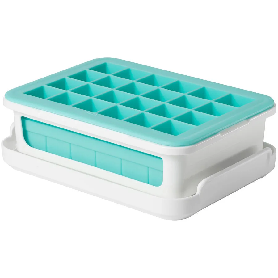 OXO Eiswürfelform Don I weiss/hellblau Kunststoff/Silikon B 18 cm