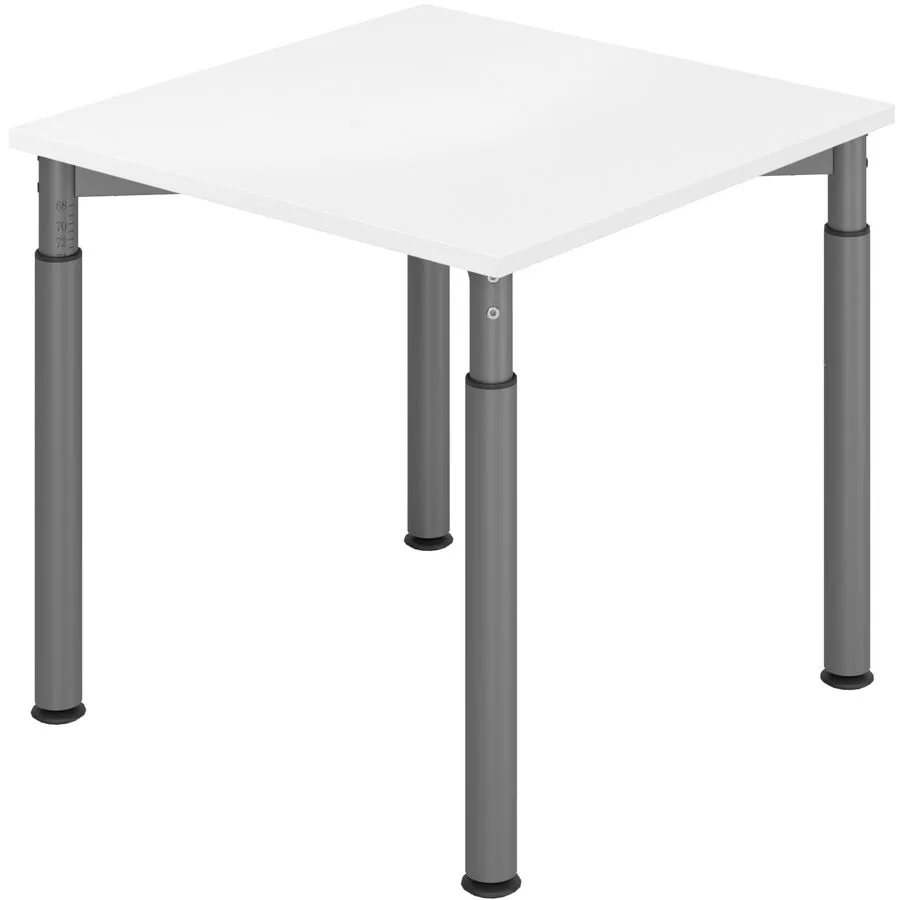 Schreibtisch Office weiss Holzwerkstoff Höhenverstellbar B 80 T 80 cm