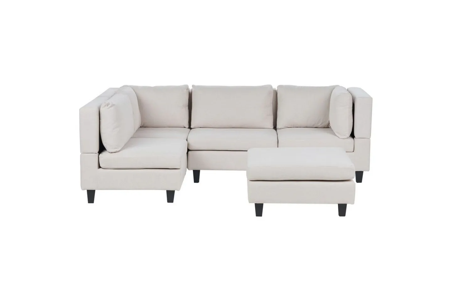 4-sits Hörnsoffa med fotpall Unstad Beige/svart - Beige/svart