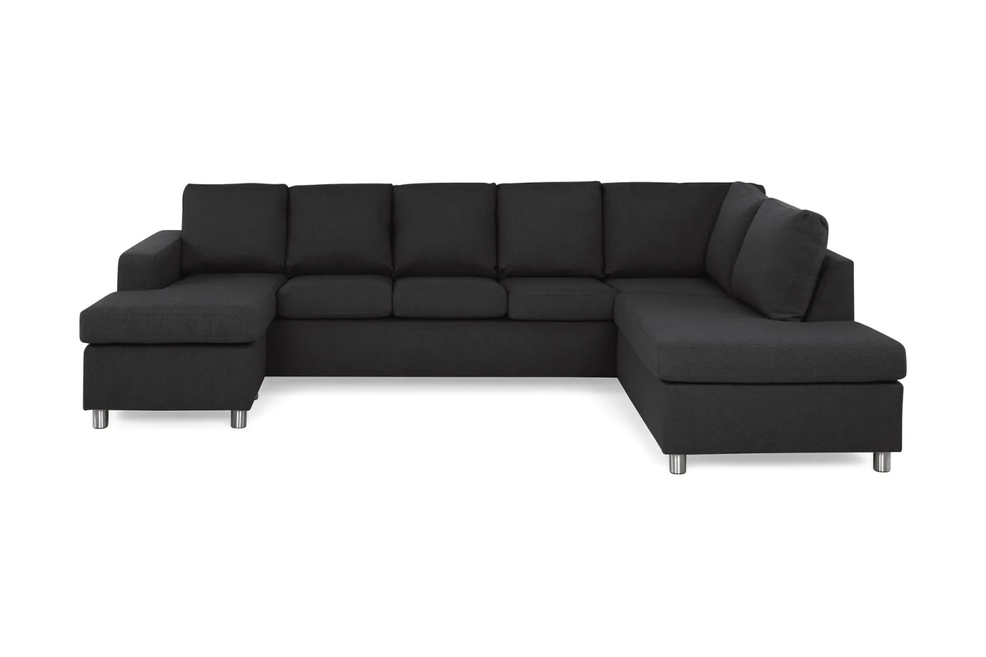 Crazy 5-sits Högervänd U-formad X-Large Soffa med Divan och Schäslong i Tyg - Antracit