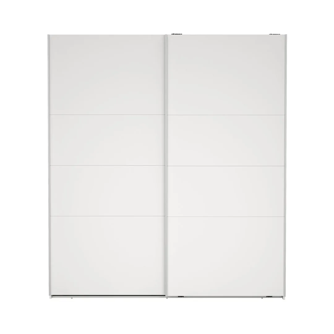 Catania Kleiderschrank 201x179x67cm, 2 Schiebetüren weiß.