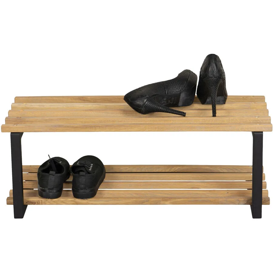 Spinder Design Schuhregal Hesta schwarz/nature Stahl/Holz B 71 H 26 cm