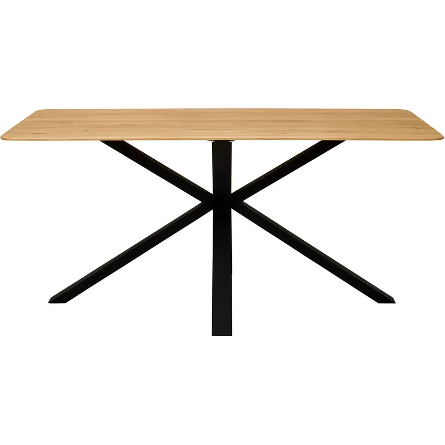 Tisch Amadu natur Eiche massiv, Metall Massivholz B 160 T 90 cm