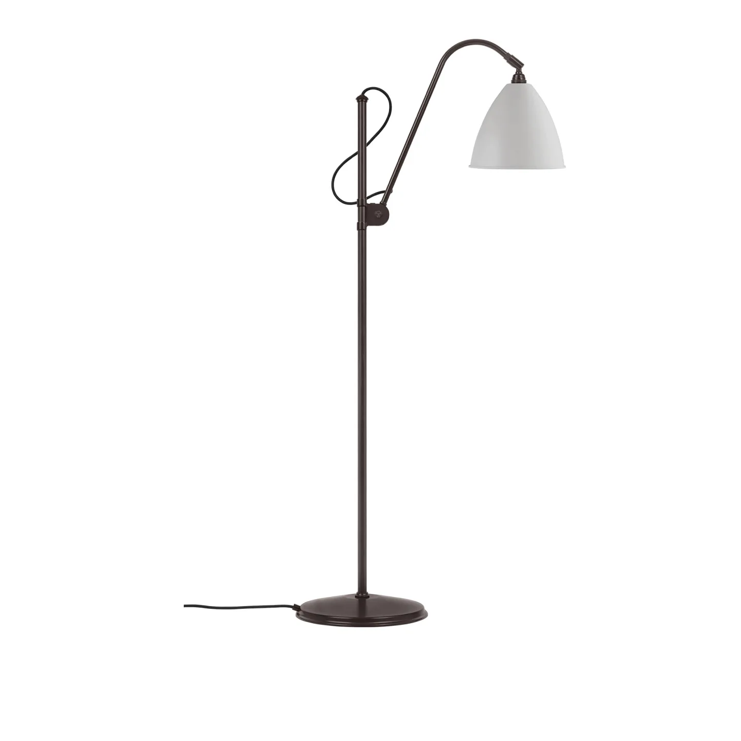 Gubi - BL3 Floor, Medium, Black Brass/White Semi Matt - Läslampor - Robert Dudley Best - Svart