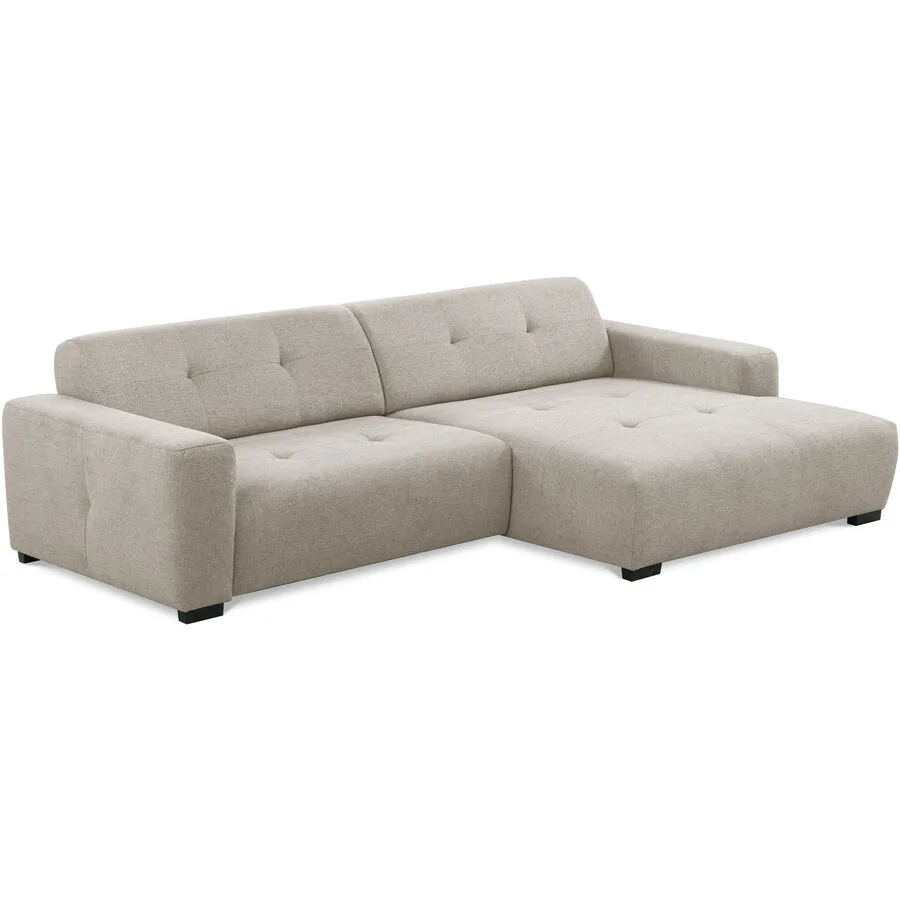 Ecksofa Bondi Braun/Beige Stoff B 286 T 169 cm - Farbe: Latte - Material: Moderne Chenille Weboptik