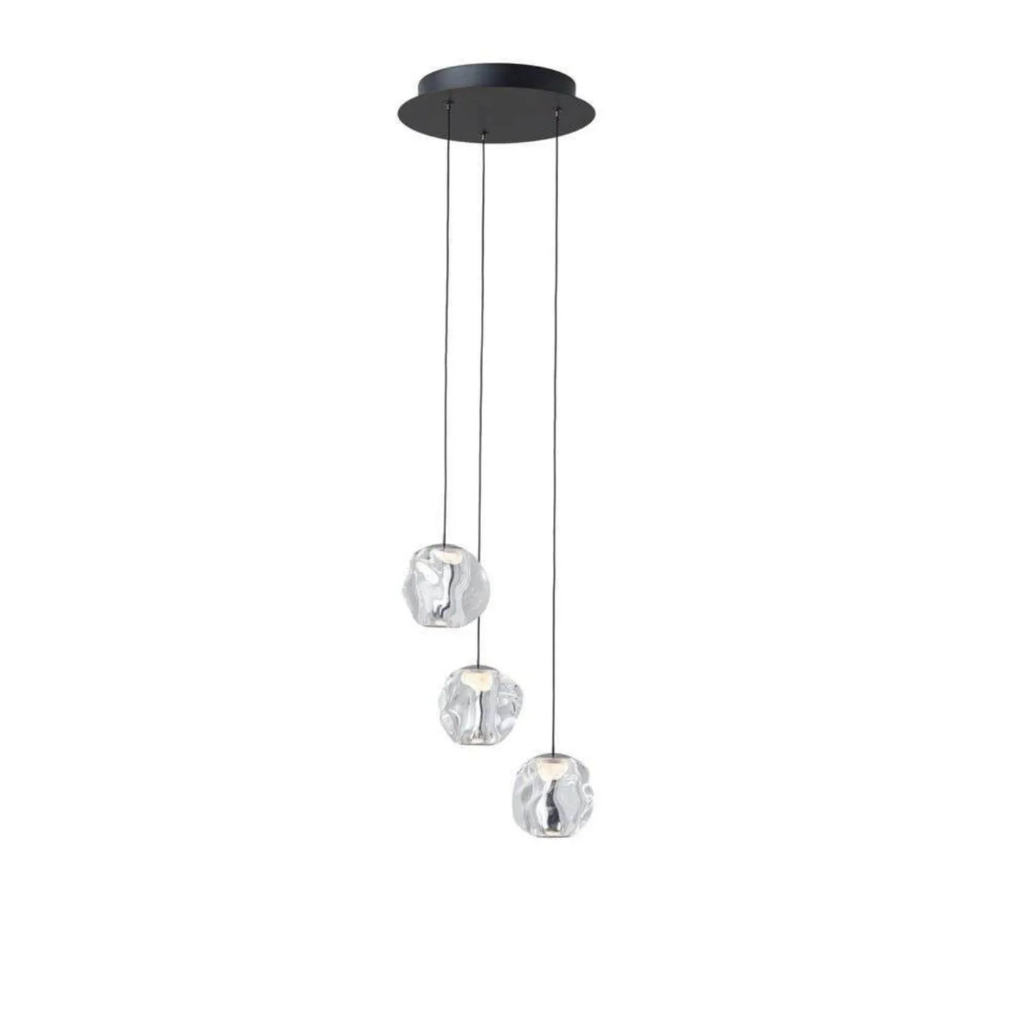 Ice Ball 3 pendellampe Matt Black/Chrome - LOOM DESIGN - Stue - Moderne - Plastik - Med flere lyskilder
