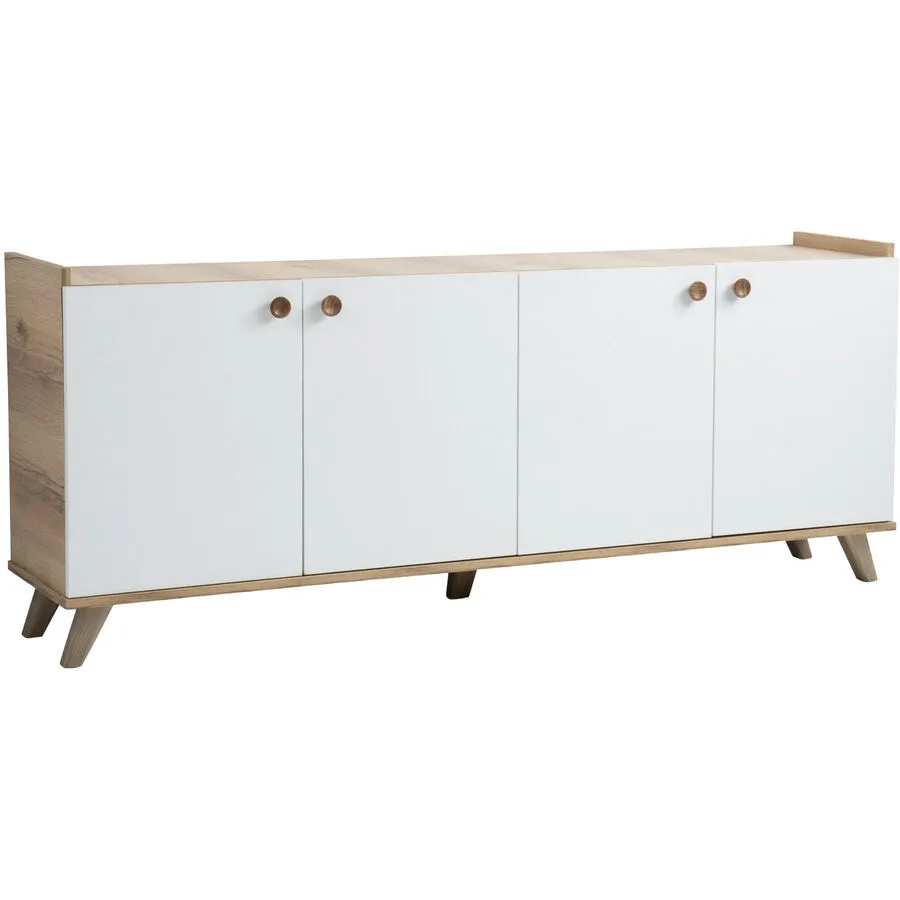Konsole Yemek eiche 100% melaminharzbeschichtete Spanplatte B 180 cm H 77.8 cm