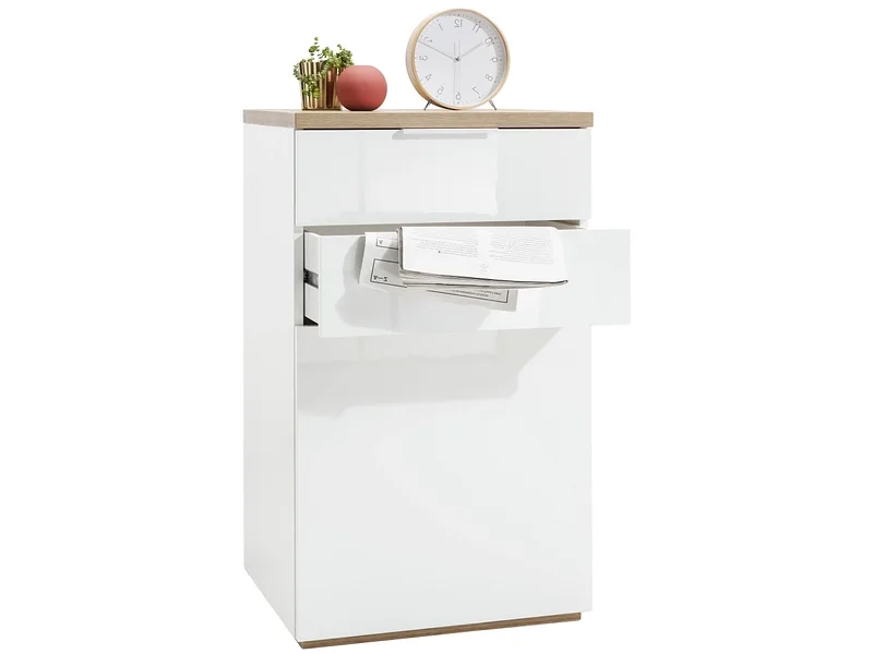 Kommode MUNDI 2 Türen 2 Schubladen 50x60x102.3cm weiss melamin