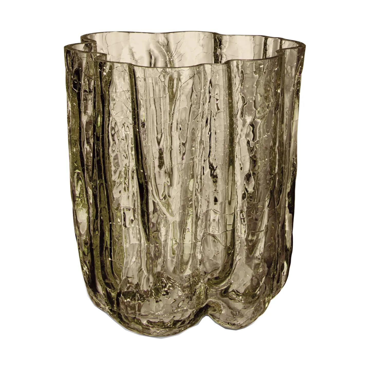 Kosta Boda Crackle Vase 12,1 cm Taupe