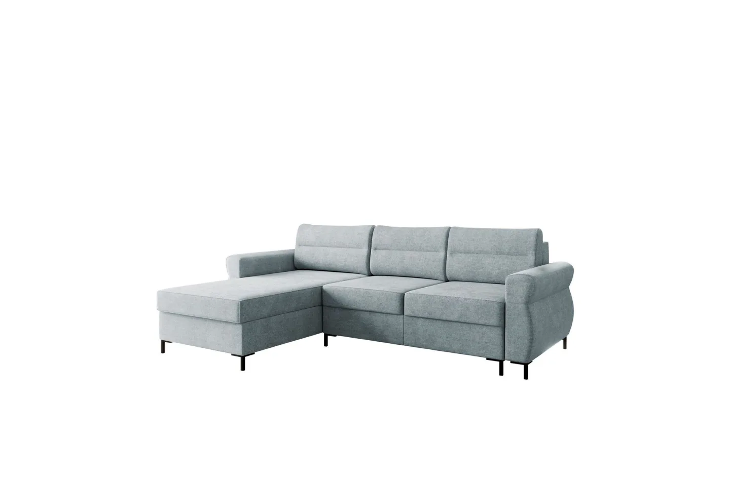 Busness Bäddsoffa med Divan 3-sits i Plysch - Grå