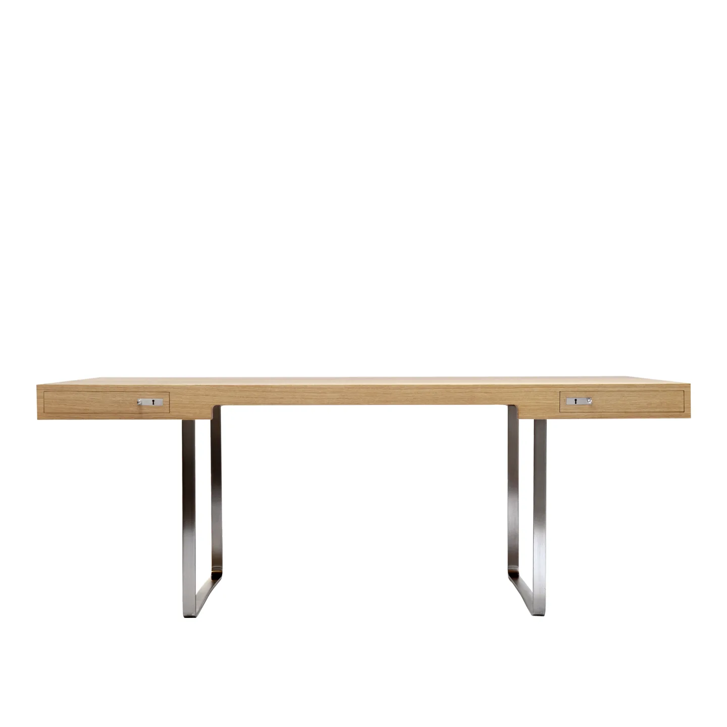 Carl Hansen - CH110, Vitoljad Ek - Skrivbord - Hans J. Wegner - Träfärgad - Metall/Trä