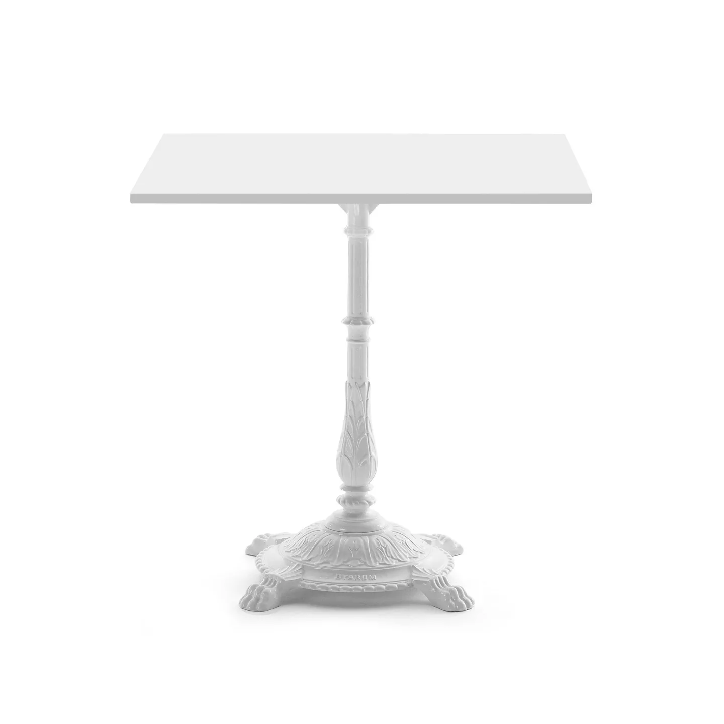 Byarums Bruk - Bord Classic Café 60 x 70 cm 3-tass – Vit gjuten/Svartlackerad Aluminium - Matbord utomhus - Vit - Metall