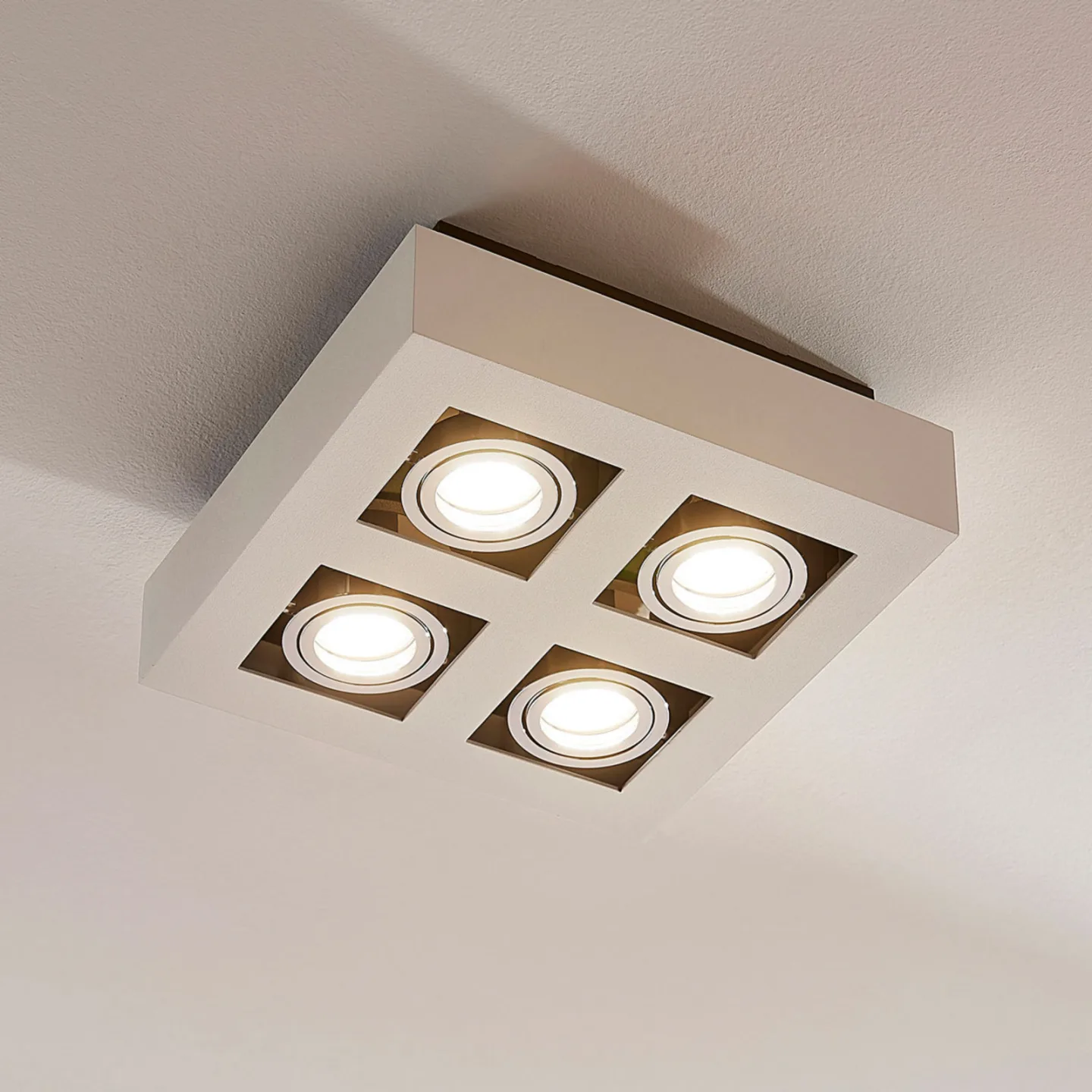 Vince 4 Deckenleuchte Square Weiß - Arcchio - Flurbereich - Modern - Aluminium - Eckig