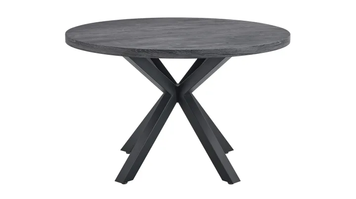 Esstisch rund 120 cm Akazie grau - schwarz - DAMIRA