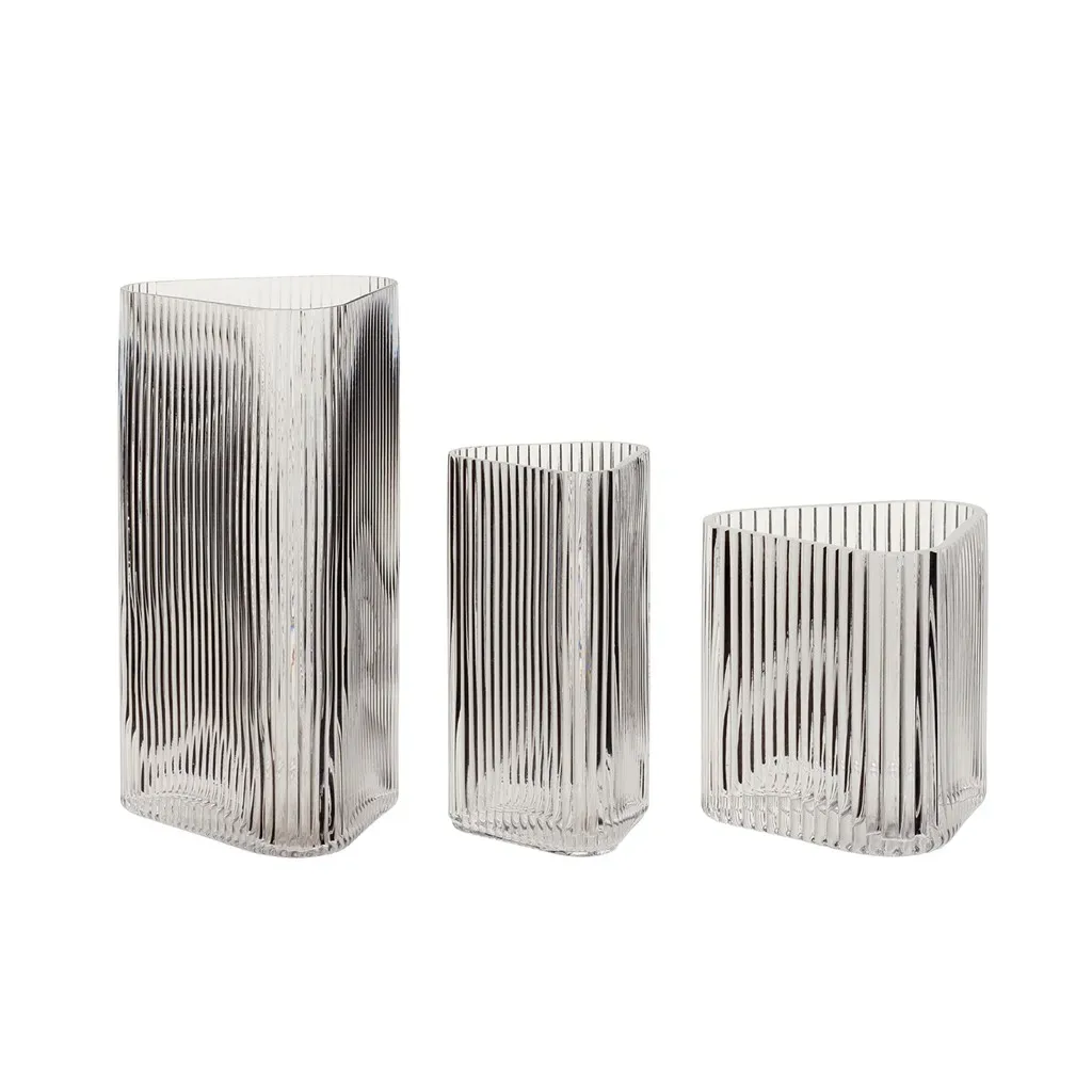 Hübsch Hübsch Vase 3er-Pack Klar